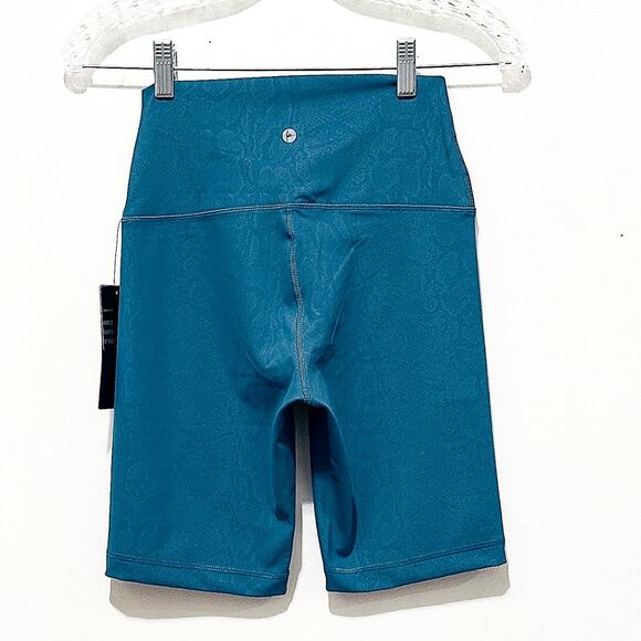 NWT: 90 Degree - Women's Teal, Elastic Free, High Rise Bike Shorts (size S) - Picture 2 of 2